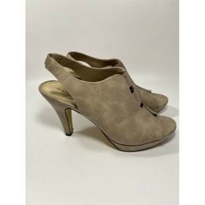 Madden Girl Womens Beige Open Toe Sling Back Heel Konnie Party Dress Size 8.5M